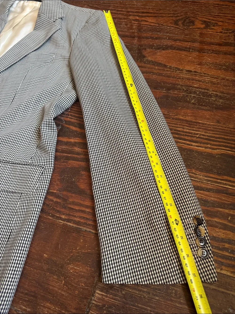 BOSS Hugo Boss Bodega Lightweight Black/White Check Lightweight Wool Blazer 46R